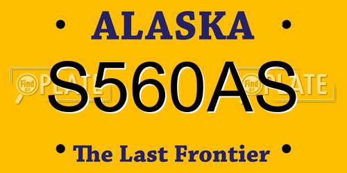 S560AS Alaska License Plate