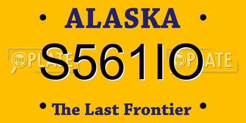 S561IO Alaska License Plate