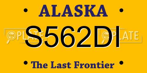 S562DI Alaska License Plate