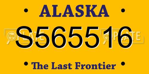 S565516 Alaska License Plate