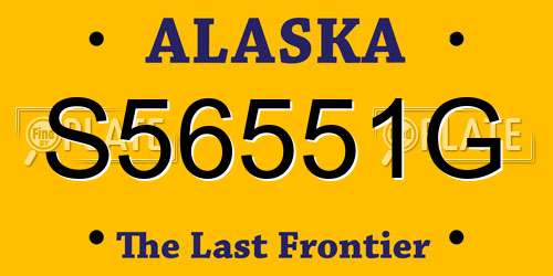 S56551G Alaska License Plate