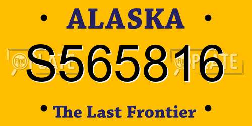 S565816 Alaska License Plate