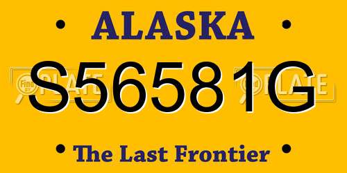 S56581G Alaska License Plate