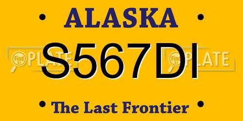 S567DI Alaska License Plate