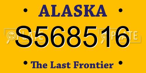 S568516 Alaska License Plate