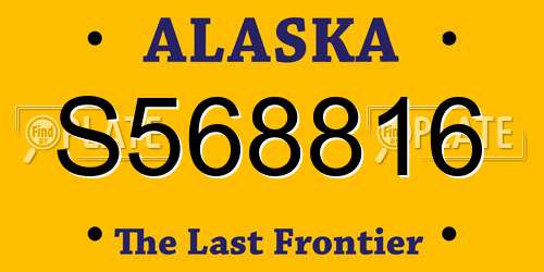S568816 Alaska License Plate