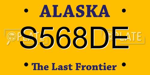 S568DE Alaska License Plate
