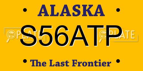 S56ATP Alaska License Plate