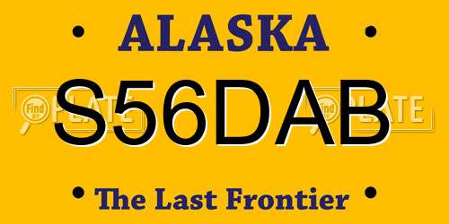 S56DAB Alaska License Plate