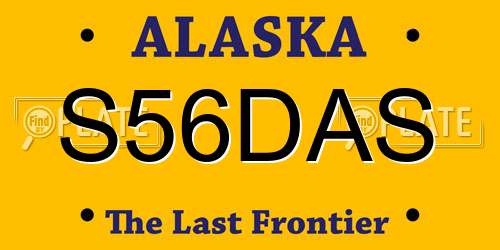 S56DAS Alaska License Plate