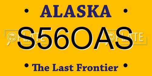 S56OAS Alaska License Plate