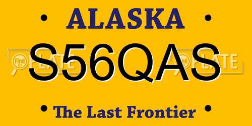 S56QAS Alaska License Plate