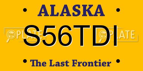 S56TDI Alaska License Plate