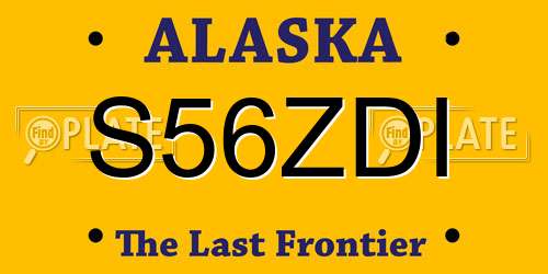 S56ZDI Alaska License Plate
