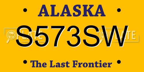 S573SW Alaska License Plate