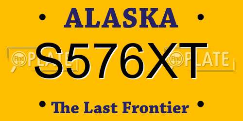 S576XT Alaska License Plate