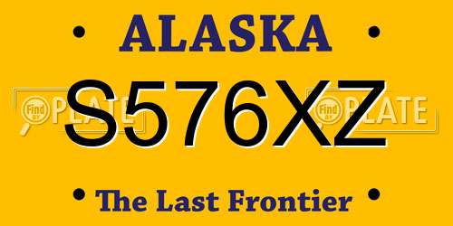 S576XZ Alaska License Plate
