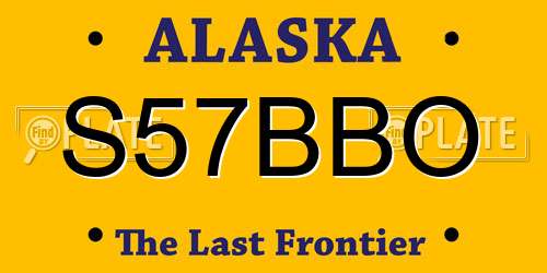 S57BBO Alaska License Plate