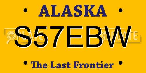 S57EBW Alaska License Plate