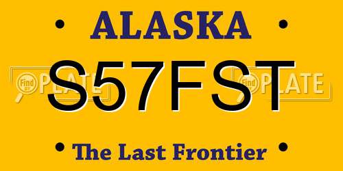 S57FST Alaska License Plate