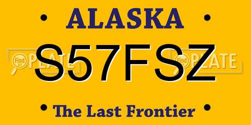 S57FSZ Alaska License Plate