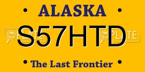 S57HTD Alaska License Plate