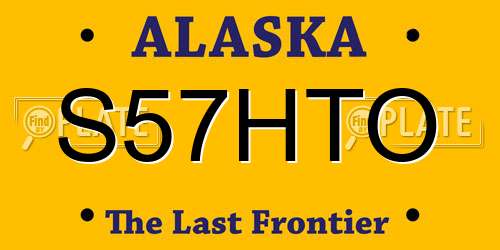 S57HTO Alaska License Plate