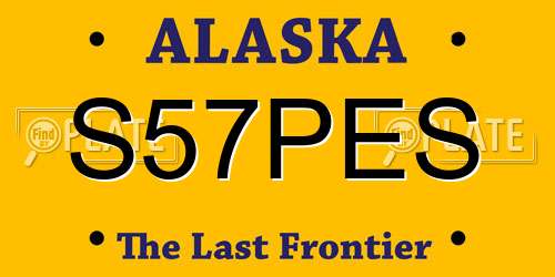 S57PES Alaska License Plate