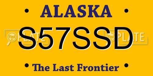 S57SSD Alaska License Plate