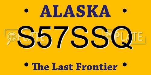 S57SSQ Alaska License Plate