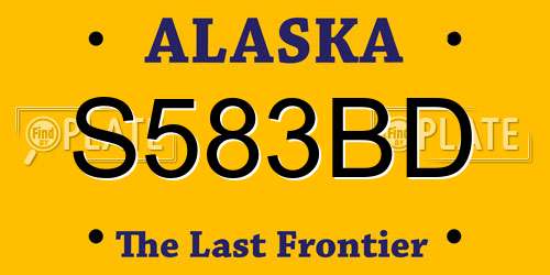 S583BD Alaska License Plate