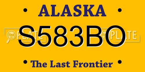 S583BO Alaska License Plate