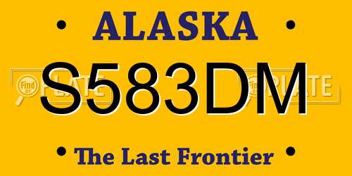 S583DM Alaska License Plate