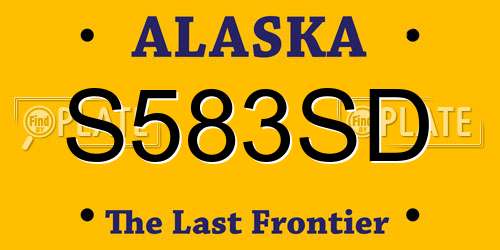 S583SD Alaska License Plate
