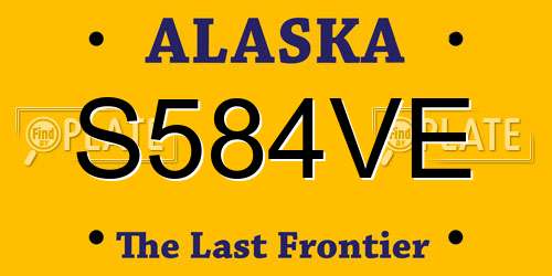 S584VE Alaska License Plate