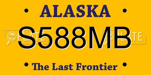 S588MB Alaska License Plate