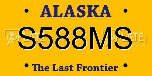 S588MS Alaska License Plate