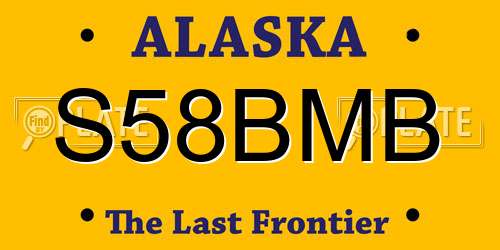 S58BMB Alaska License Plate