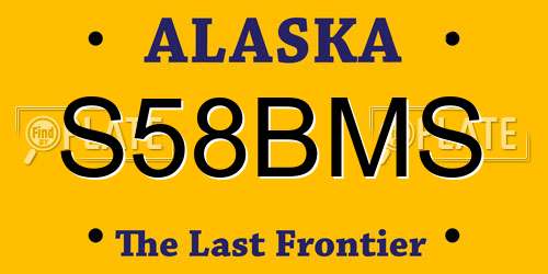 S58BMS Alaska License Plate