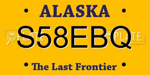 S58EBQ Alaska License Plate