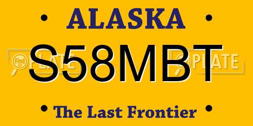 S58MBT Alaska License Plate