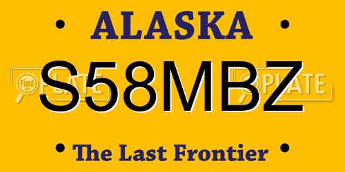 S58MBZ Alaska License Plate