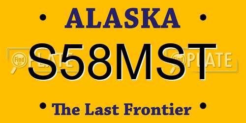 S58MST Alaska License Plate