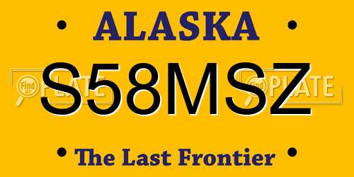S58MSZ Alaska License Plate