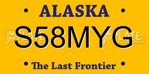 S58MYG Alaska License Plate