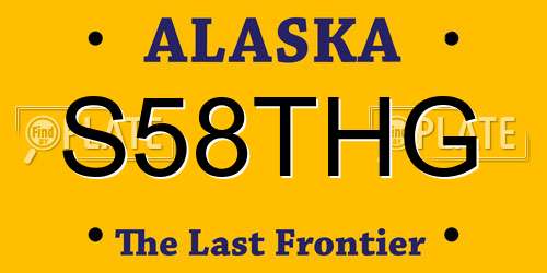 S58THG Alaska License Plate