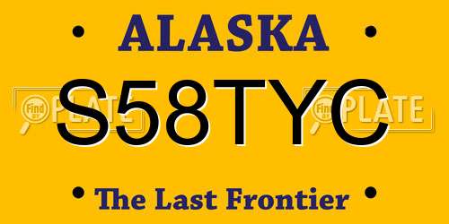 S58TYC Alaska License Plate