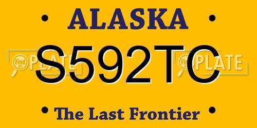 S592TC Alaska License Plate