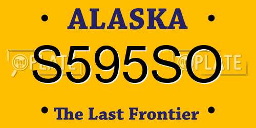 S595SO Alaska License Plate