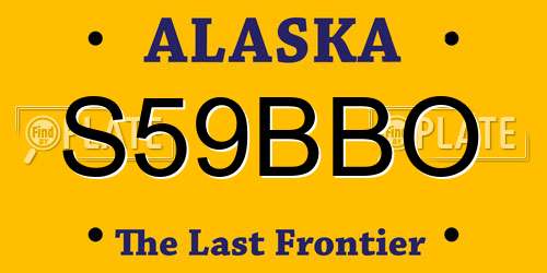 S59BBO Alaska License Plate